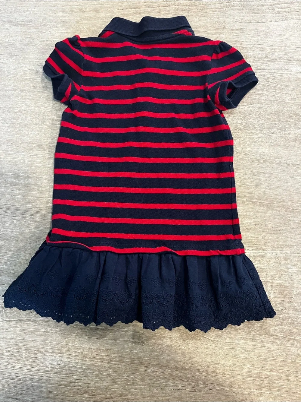 Ralph Lauren Navy and Red Striped Girls Dress